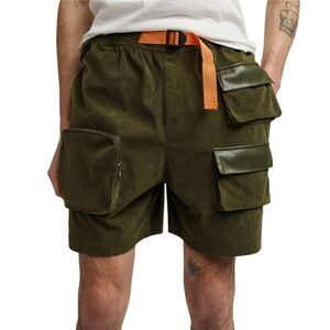 Reason Corduroy Cargo Shorts Men’s XXL 2XL Olive Green Utility Pull-On